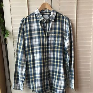 1975 Original Denim Plaid Flannel shirt- XL